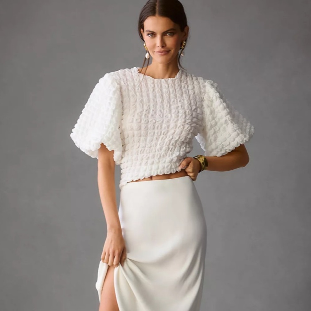 Anthropogie Eri + Ali Textured Puff-Sleeve Top - Picture 10 of 10